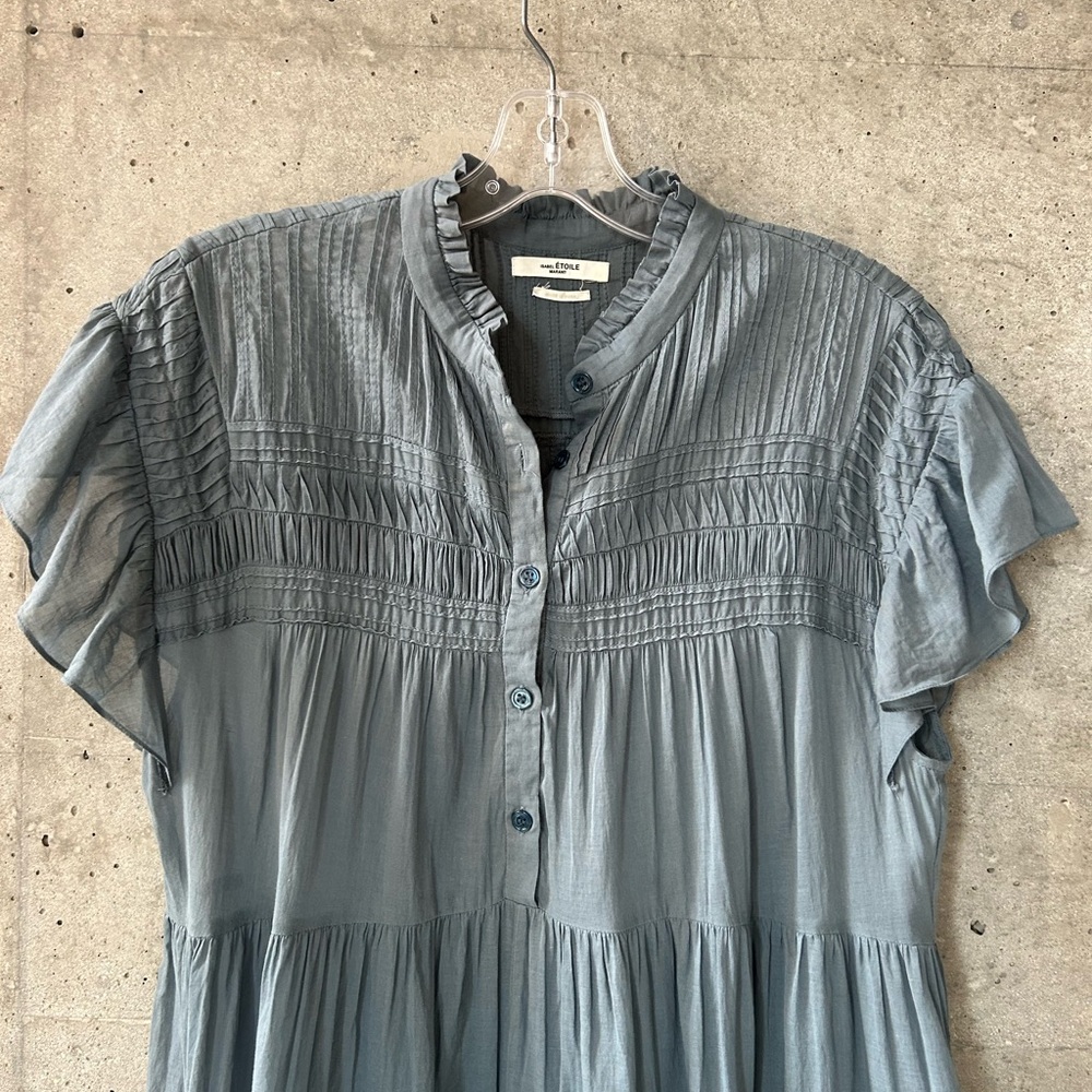 Isabel Marant Blue Mini Dress with Ruffles - Picture 11 of 11